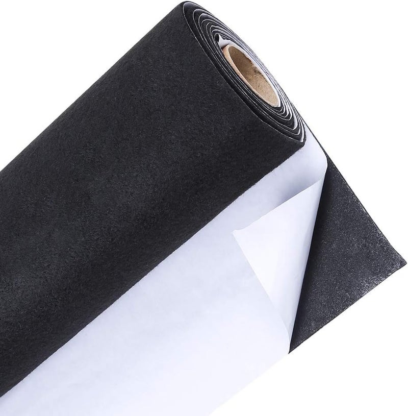 Caydo Large Black Self Adhesive Felt Roll Shelf Liner for DIY Projects, Jewelry Drawer Craft Fabric, 15.7" x 78.7" - Image 1