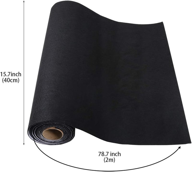 Caydo Large Black Self Adhesive Felt Roll Shelf Liner for DIY Projects, Jewelry Drawer Craft Fabric, 15.7" x 78.7" - Image 4
