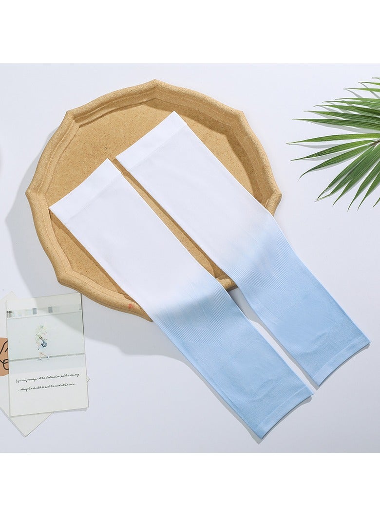 General New ice sleeve gradient color sun protection sleeve anti-ultraviolet men and women outdoor cycling sun protection ice silk sleeve  - Image 1