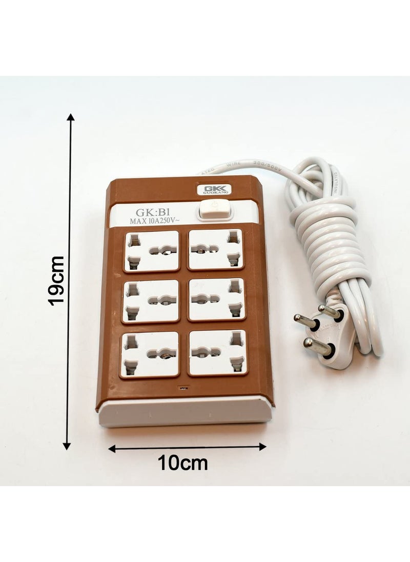 SGMSC SGMSC 6 Socket Switch Board Extension Cord with 3m Long Wire Color Multi Set of 1  - Image 2