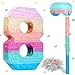Jenaai 16 Inch Number Piata Kids Birthday Party Macaron Piata with Blindfold Stick and Confetti for Unicorn Birthday Wedding Baby Shower DecorNumber 8 - Image 3