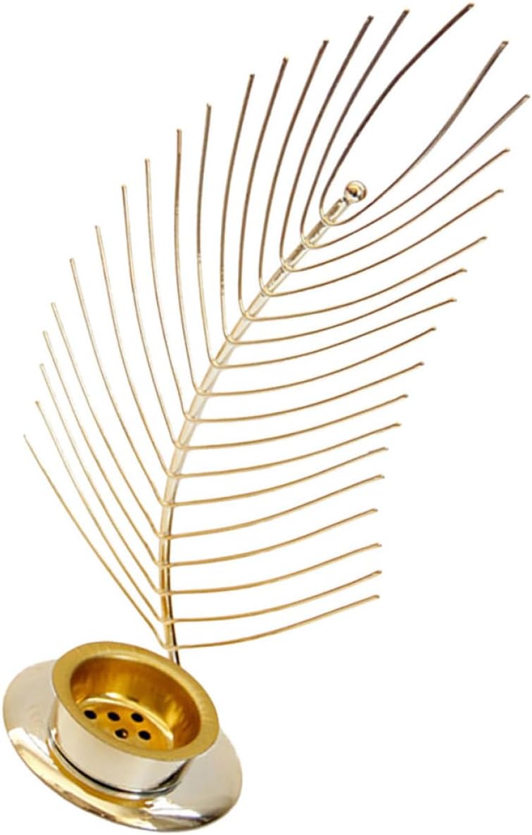 Metal Palm Leaf Incense Cone Burner, Vintage Metal Incense Holder for Aromatherapy and Meditation, Decorative Office and Home Fragrance Accessory - Image 1