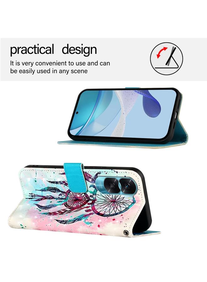 اس-توب جراب لهاتف Honor 90 Lite / X50i، جراب هاتف جلدي قابل للطي أفقيًا برسومات ثلاثية الأبعاد - Image 3