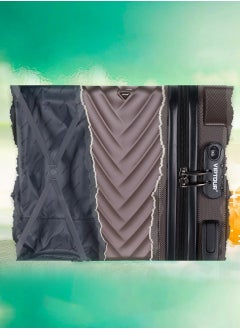 VIPTOUR ABS Hardside 3-Piece Trolley Luggage Set  Spinner Wheels with Number Lock 20/24/28 Inches   Brown  - Image 4