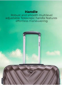 VIPTOUR ABS Hardside 3-Piece Trolley Luggage Set  Spinner Wheels with Number Lock 20/24/28 Inches   Brown  - Image 2