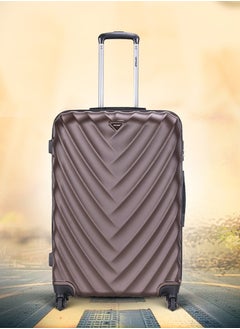 VIPTOUR ABS Hardside 3-Piece Trolley Luggage Set  Spinner Wheels with Number Lock 20/24/28 Inches   Brown  - Image 5