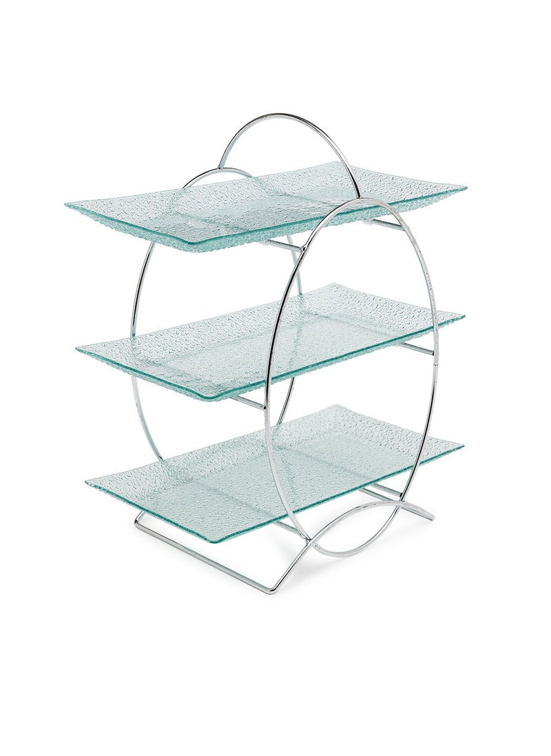 Simply Kitchen Afternoon Tea Range 4Pc Glass Serving Tray Set  - Image 1
