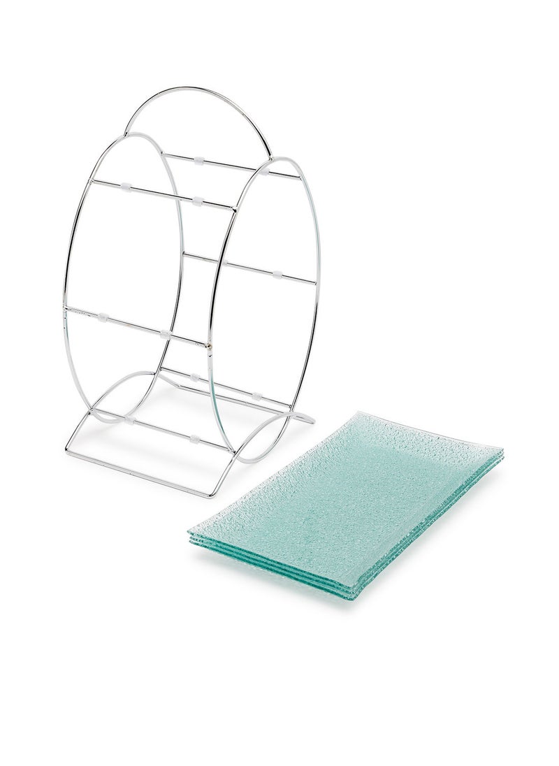 Simply Kitchen Afternoon Tea Range 4Pc Glass Serving Tray Set  - Image 4