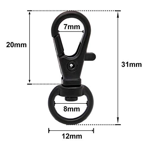 Chuzhao Wu Metal Black Curved Lobster Clasps Swivel Trigger Clips Snap Length 1.25 Inches(Pack of 20) - Image 3