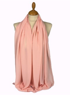Perfectory PERFECTORY Women Lightweight Solid Chiffon Hijab Shawl Soft Premium Abaya Shawl Wrap Scarves, Long Bridal Hijab Scarf- Coral Pink  - Image 1
