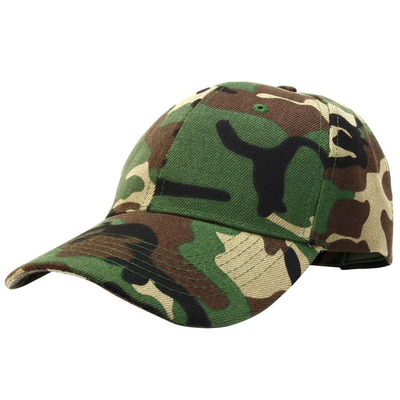 Falari Baseball Cap Adjustable Size for Running Workouts and Outdoor Activities All Seasons (1pc Woodland Camouflage) - Image 1