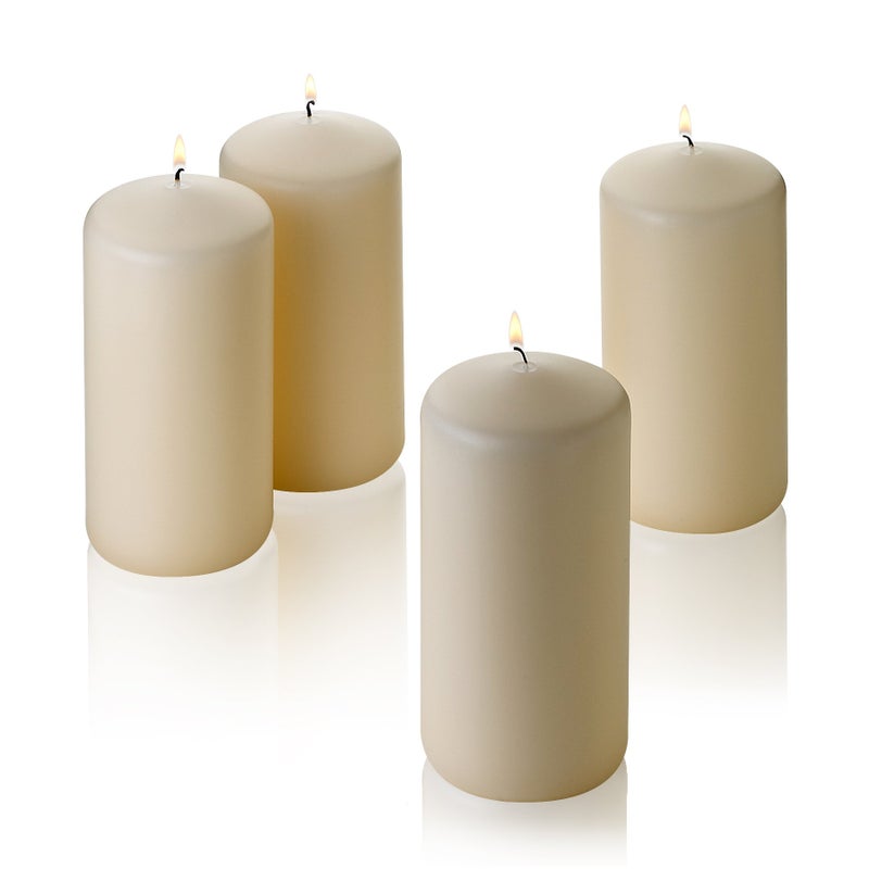 Light In The Dark French Vanilla Pillar Scented Candles 6 Tall X 3 Wide Set of 4