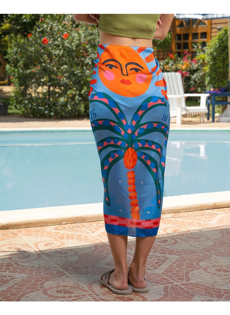 Sunrise Palm Maxi Flowy Wrap