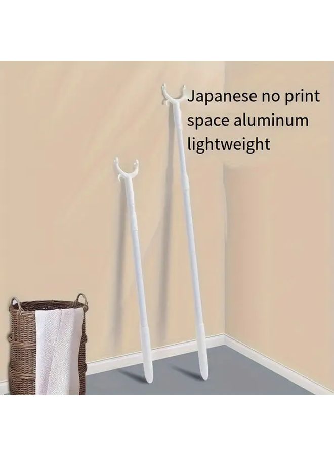 Adjustable 47 24 Inches Metal Clothes Rack With Warm Hanging Hook Detachable Hanger Pole For Small Spaces - Image 1