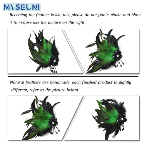 MYSEUNI 2025 New Green Masquerade Mask for Women with Stick - Shiny Women's Feather Mardi Gras Mask Green for Halloween Parties, Carnival, Cosplay Prom, Christmas, Wedding, Bar, Costume Accessory - Image 4
