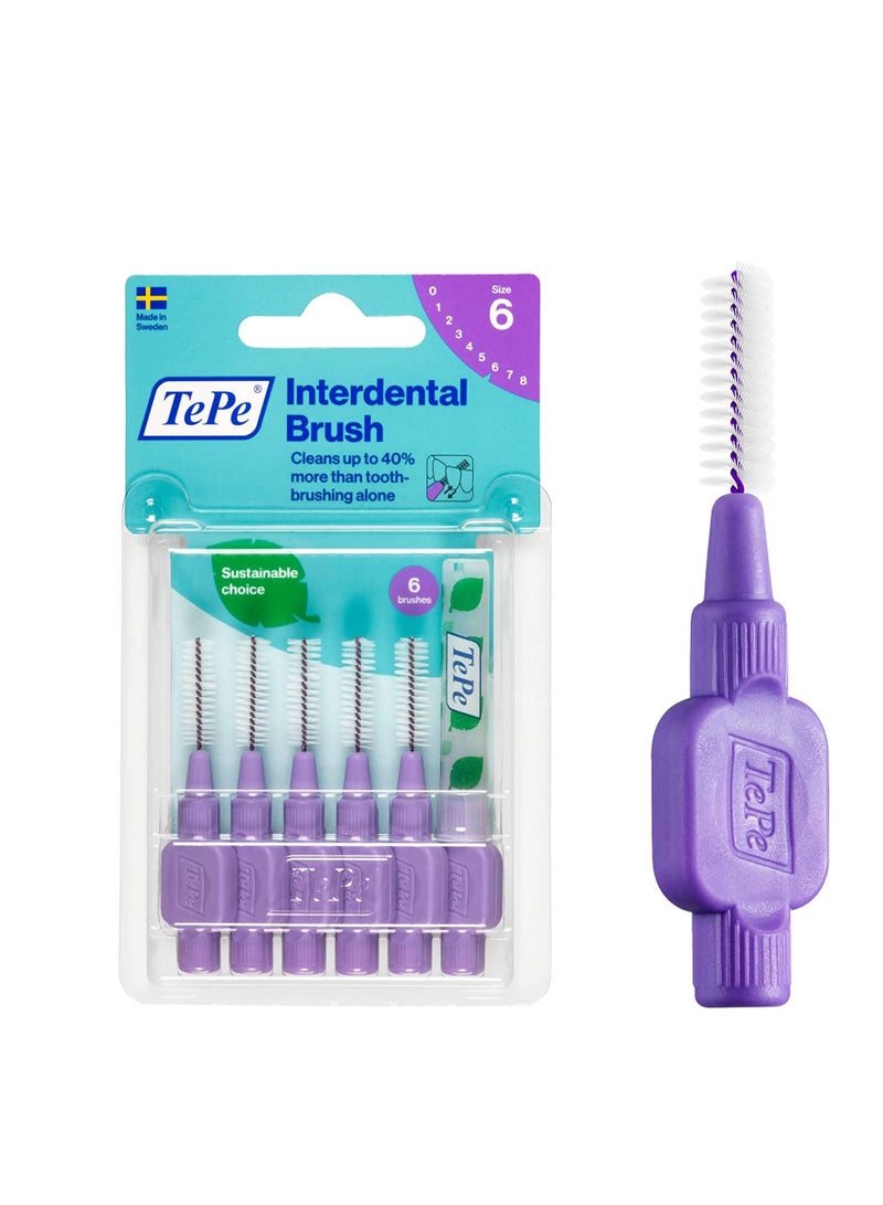 TePe Interdental Brush Purple 1.1mm 6's Size 6