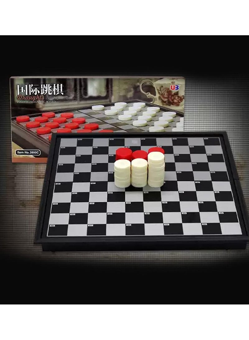 UB Magnetic Foldable Checkers Board Game 2 Players - Image 3