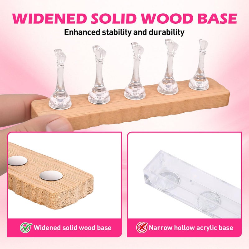 BAGTeck Nail Stand for Press Ons, Nail Holder for Painting Nails, 2 Set Press on Nail Holder, 1 Heart Shaped Acrylic Magnetic Fake Nail Stands for Nail Art Display Home Salon DIY Supplies - Image 3