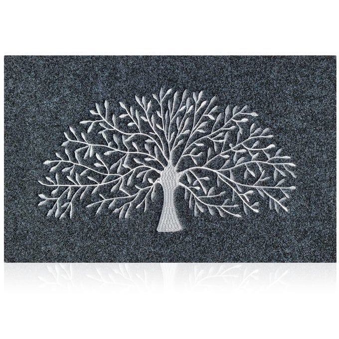 DOOR MATS INSIDE OUTDOOR HOUSEHOLD TREE 45X70 GREY MAT WITH MACHINE WASHABLE NON SLIP RUBBER BACK ENTRANCE RUG FOR FRONT DOOR FOR ENTRYWAY HALLWAY KITCHEN EASY CLEAN
