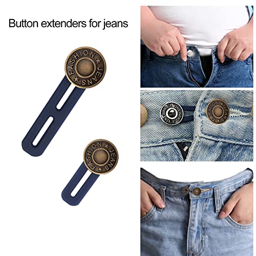 YouOKLight Button Extenders for Jeans, 12 Pcs Jean Button Extender, Women Men Pants Waist Extenders - Pants Button Extender 2.12/1.33 Inches 3 Colors Pant Waistband Expander. - Image 5