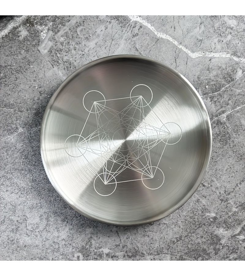 A 5.51 Inch Silver Stainless Steel Triple Moon Altar Plate Candle Holder For Ceremonial Meditation Decor Home Living Room Ambiance - Image 5