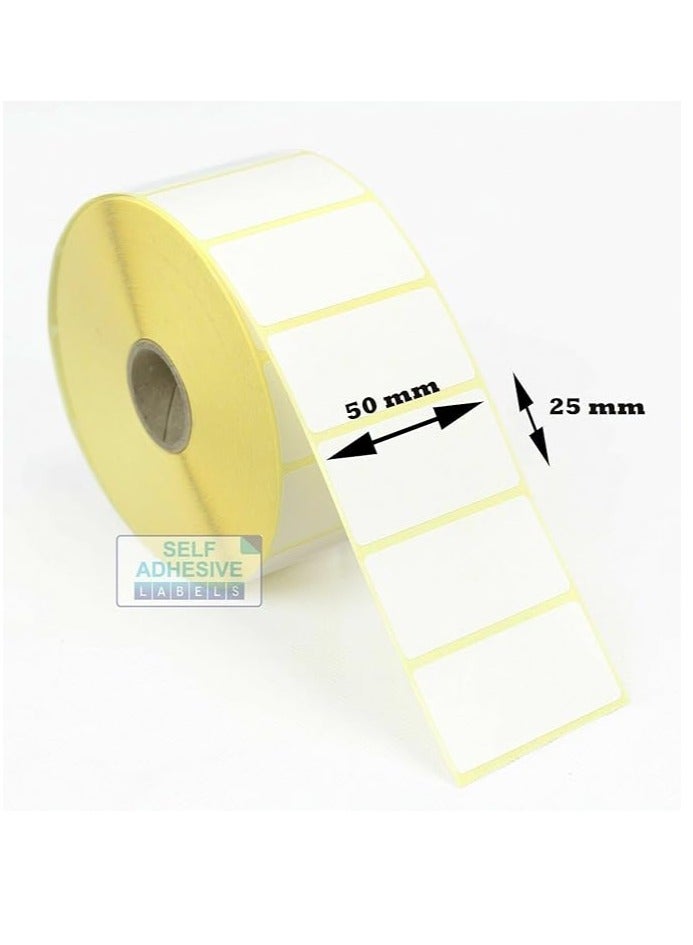 Terabyte 50mm x 25mm Direct Thermal Barcode Label Sticker 1000 Labels per Roll - 5 Rolls - Image 1