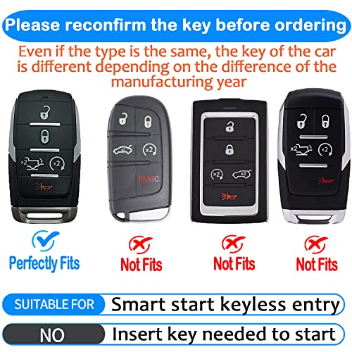 Tukellen for Dodge Key Fob Cover Genuine Leather Key Case Cover Protector Compatible with Dodge Ram 1500 Key Shell - Image 2