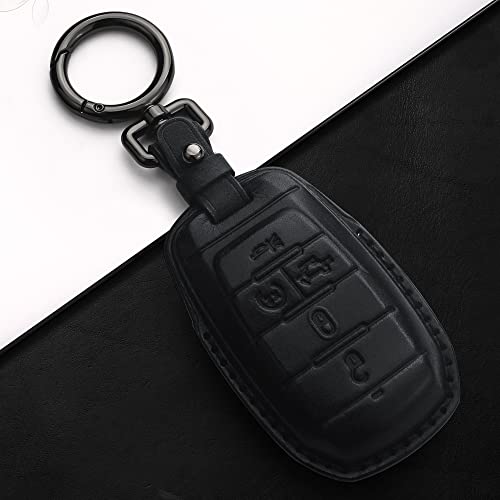 Tukellen for Dodge Key Fob Cover Genuine Leather Key Case Cover Protector Compatible with Dodge Ram 1500 Key Shell - Image 4