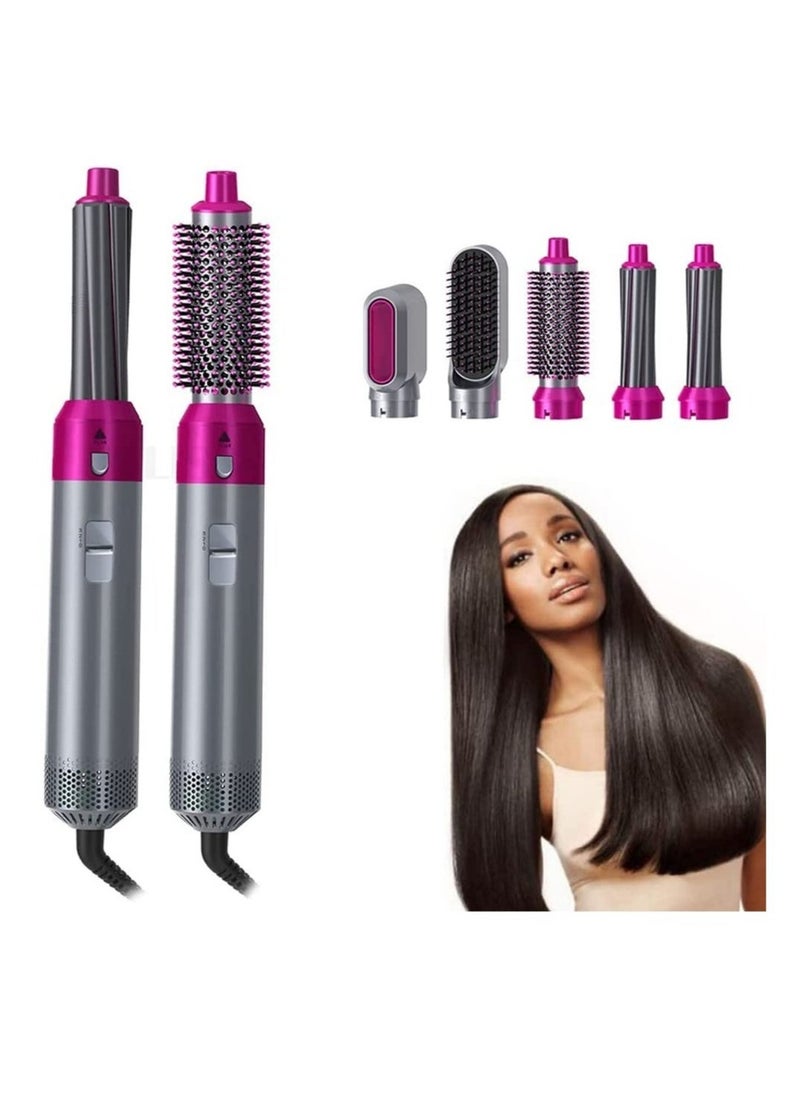 Generic 5 in 1 One Step Hair Dryer Styler Grey/Pink  - Image 1