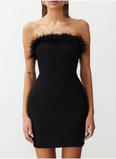 trendyol Black Body-Sit Lined Otrish Woven Short Elegant Evening Dress TPRSS23EL00547  - Image 4
