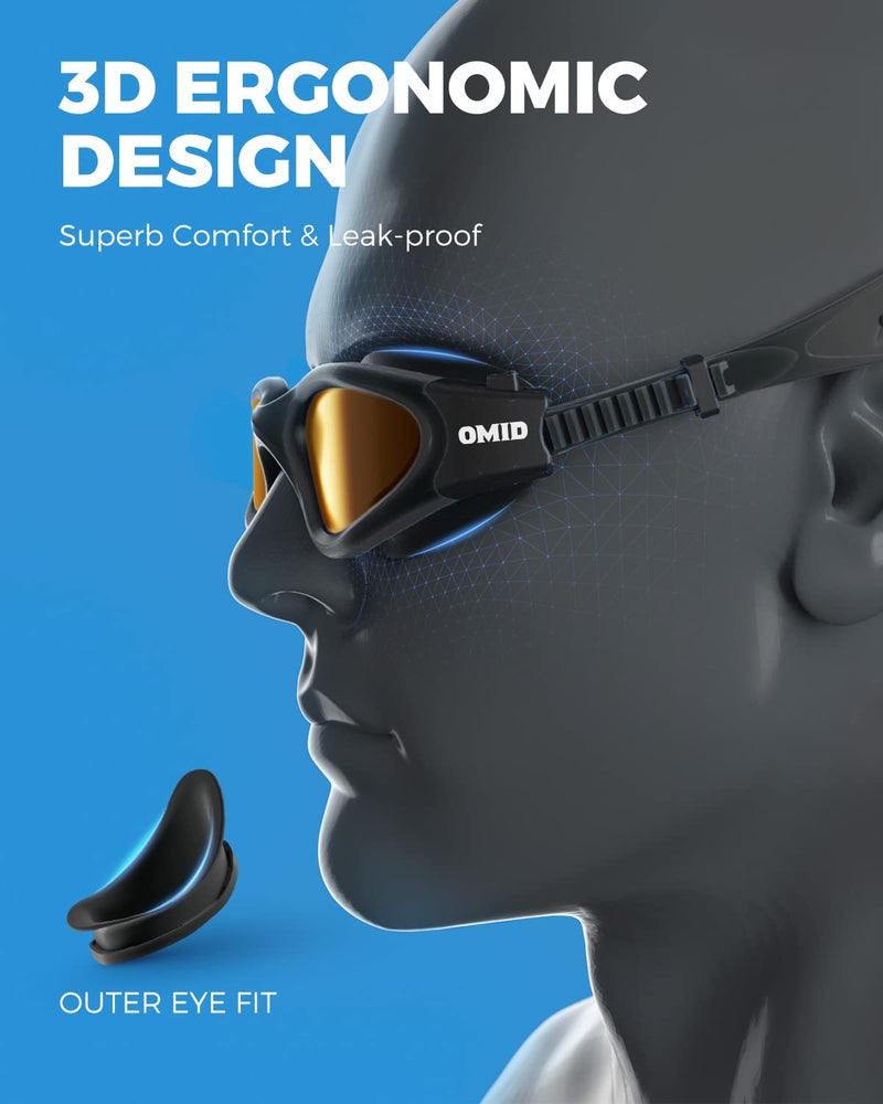 OMID Swim Goggles, P2 Polarized Swimming Goggles for Men Anti-fog Goggles Swimming for Adult Women - Image 5