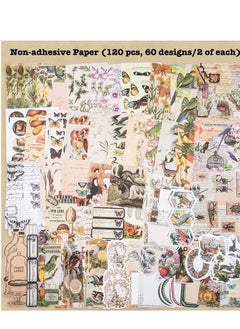 Y&D Vintage Handbook Diary Stickers, 200 Pieces Mayfly Animals Deep Forest Series Scrapbook Kit Planner Stickers Literary Style Art Notebook Album Collage Cards Interesting and Diverse  - Image 2