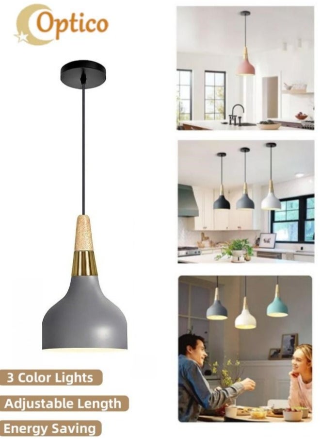 Optico Pendant Ceiling Light, Chandelier Decor Lamp Hanging Ceiling Light with 3-Color Light Indoor Lighting Hanging Lamp with Adjustable Cord for Living Room Bedroom Kitchen Restaurant Hallway  - Image 1