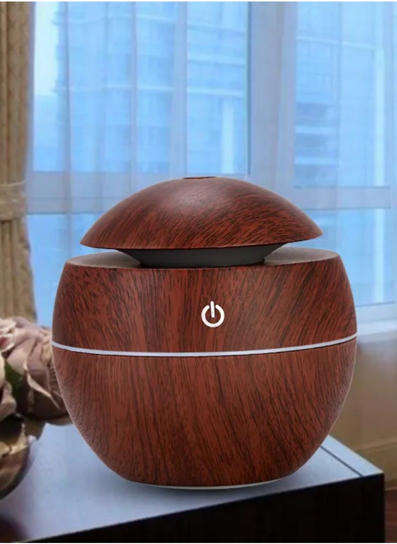 ماركة غير محددة - مرطب وموزع روائح الزيوت العطرية بالموجات فوق الصوتية مع إضاءة LED للعلاج العطري وترطيب الهواء - خشبي - Image 1