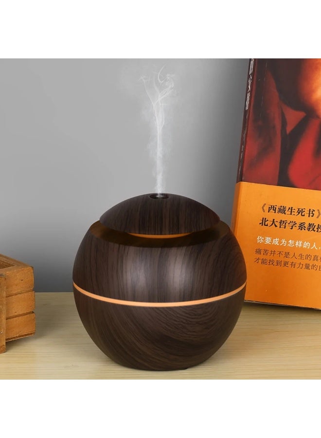 مرطب هواء بالموجات فوق الصوتية، موزع زيوت عطرية USB لتنقية الهواء للسيارة والعائلة والمكتب والمنزل وغرفة النوم وغرفة المعيشة والدراسة واليوغا والسبا ( غامق، 200 مل) - Image 3