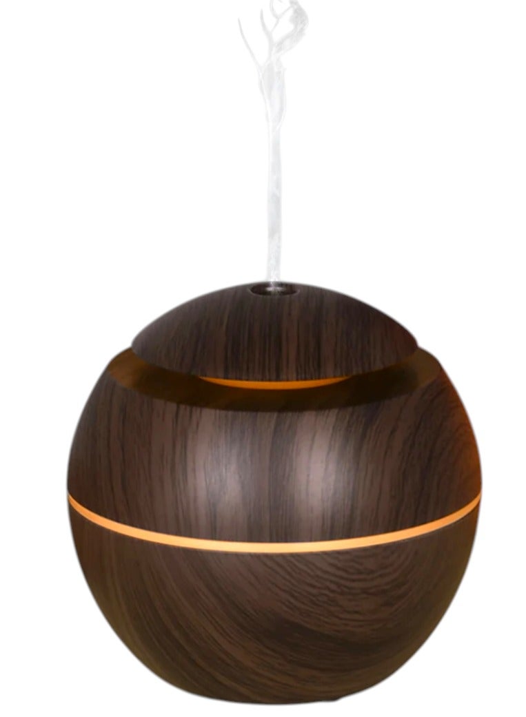 مرطب هواء بالموجات فوق الصوتية، موزع زيوت عطرية USB لتنقية الهواء للسيارة والعائلة والمكتب والمنزل وغرفة النوم وغرفة المعيشة والدراسة واليوغا والسبا ( غامق، 200 مل) - Image 1