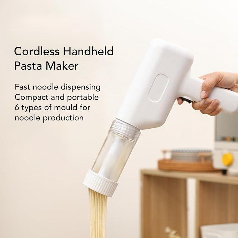 VBM VBM Handheld Electric Pasta Maker Electric Noodle Maker High Efficiency Handheld Press Pasta Machine with 6 Mold for Home 6 in 1 Portable Cordless Noodle Maker  - Image 4
