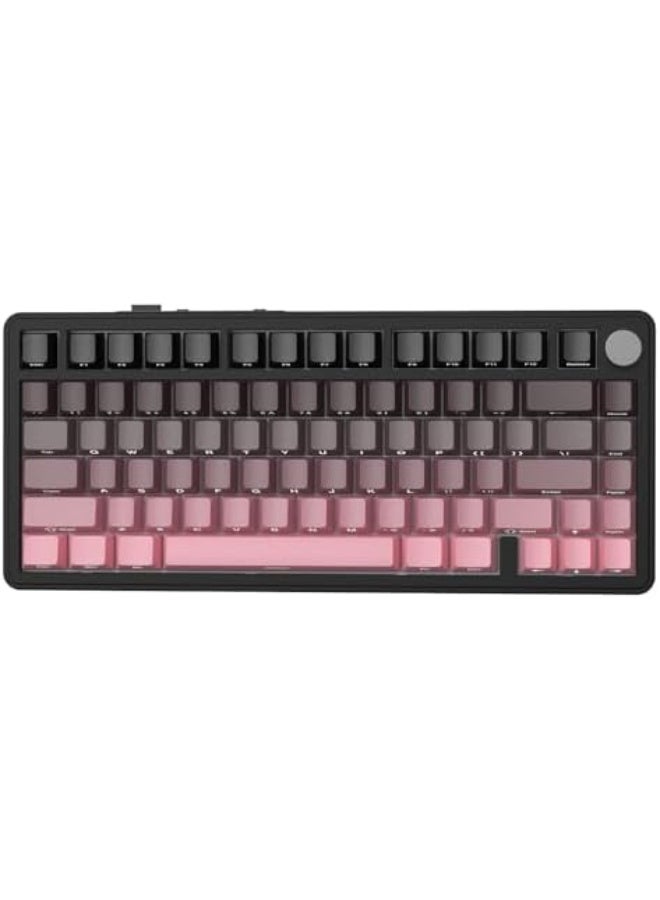 لوحة مفاتيح ميكانيكية مشتركة X85 مع أزرار، لوحة مفاتيح للألعاب بنسبة 75% اللاسلكية (BT5.0/2.4G/USB-C) مع بطانة بخمس طبقات، RGB، سعة 5000mAh، قابلة للتبديل السريع، مفاتيح PBT (وردي) - Image 1
