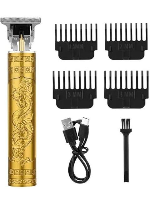 ماكينة تشذيب اللحية الاحترافية للرجال من LQT®، ماكينة تشذيب شعر قابلة لإعادة الشحن، ماكينة قص شعر، ماكينة حلاقة كهربائية لاسلكية، هدايا للرجال (ذهبي)