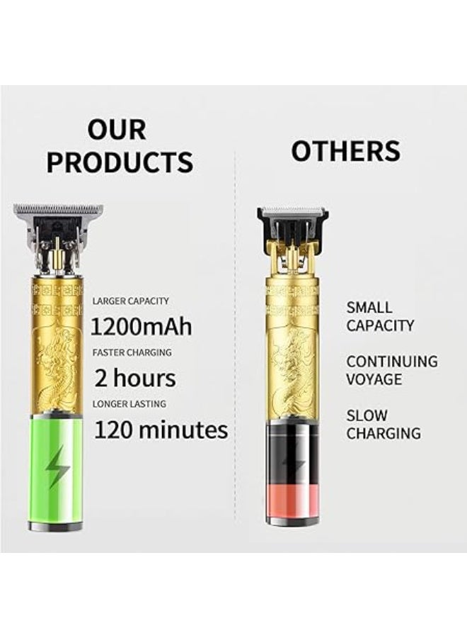 ماكينة تشذيب اللحية الاحترافية للرجال من LQT®، ماكينة تشذيب شعر قابلة لإعادة الشحن، ماكينة قص شعر، ماكينة حلاقة كهربائية لاسلكية، هدايا للرجال (ذهبي) - Image 4