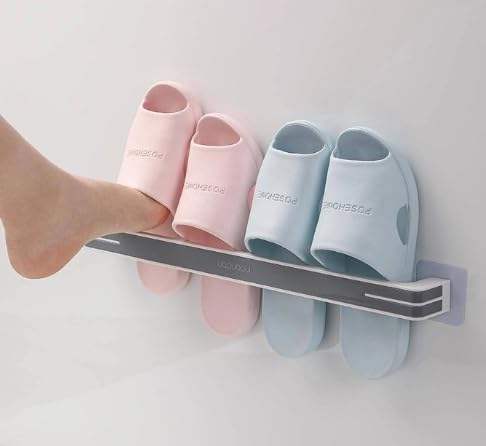 Onprix Wall Mounted Slippers Shoes Storage Organize Rack Space Saving Slippers Storage Holder Folding Bathroom Towel Rack Bathroom Accessories - Image 5