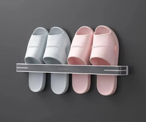 Onprix Wall Mounted Slippers Shoes Storage Organize Rack Space Saving Slippers Storage Holder Folding Bathroom Towel Rack Bathroom Accessories - Image 1