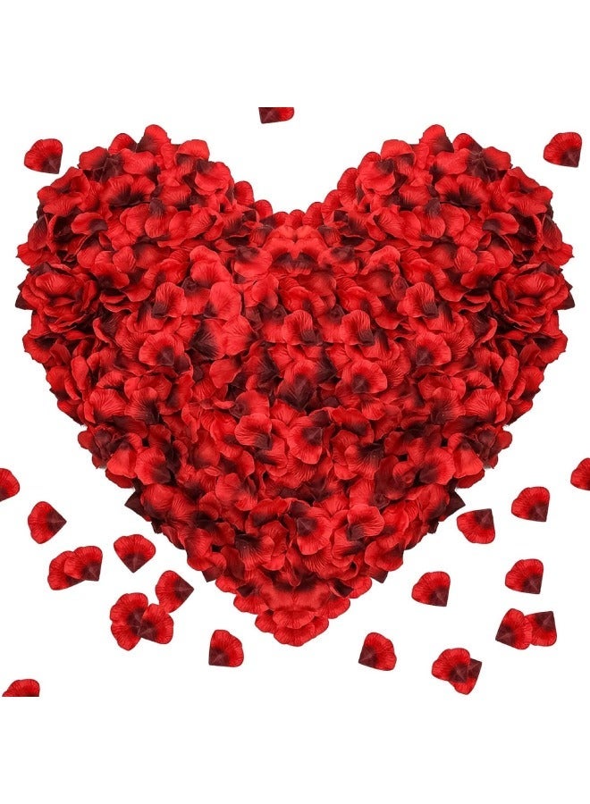 2000 PCS Artificial Rose Petals, 5x5 cm Fake Flower Petals, Romantic Decorations Special Night Set for Valentine's Day, Wedding Anniversary, Proposal, Event, Party, Table Decor, Dark Red - Image 1
