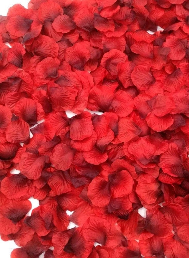 2000 PCS Artificial Rose Petals, 5x5 cm Fake Flower Petals, Romantic Decorations Special Night Set for Valentine's Day, Wedding Anniversary, Proposal, Event, Party, Table Decor, Dark Red - Image 2