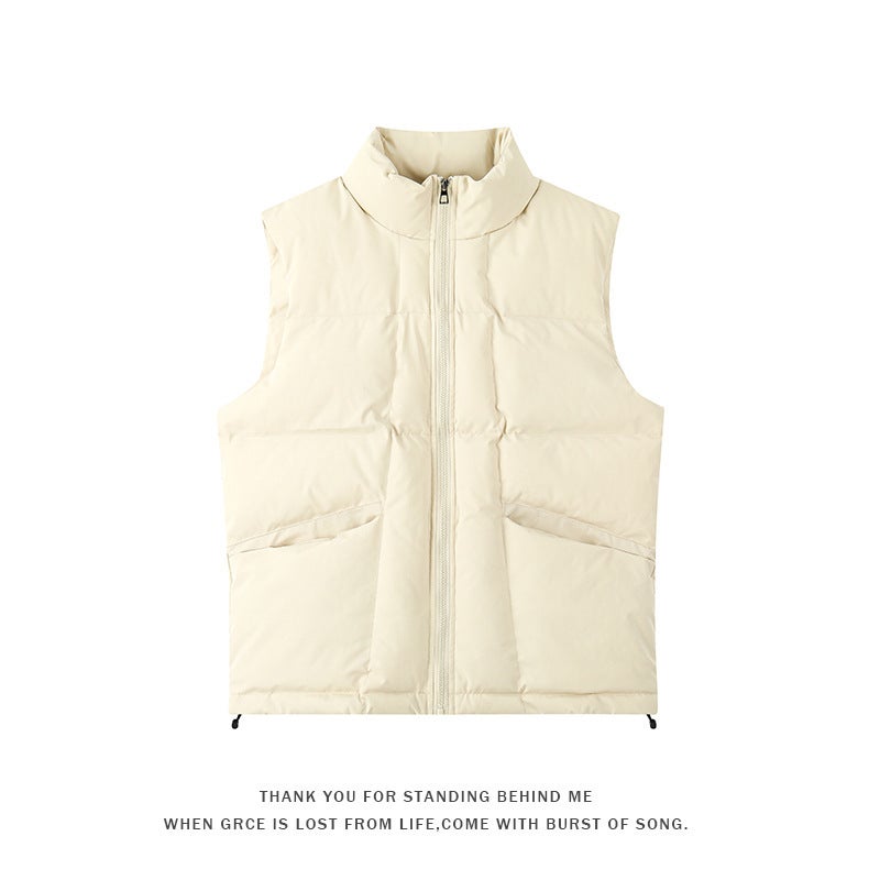Heavyweight Stand-Collar Cotton Vest For Men And Women, Autumn American-Style Couple'S Cotton Vest, Trendy Brand Sleeveless Cotton Jacket - Image 1