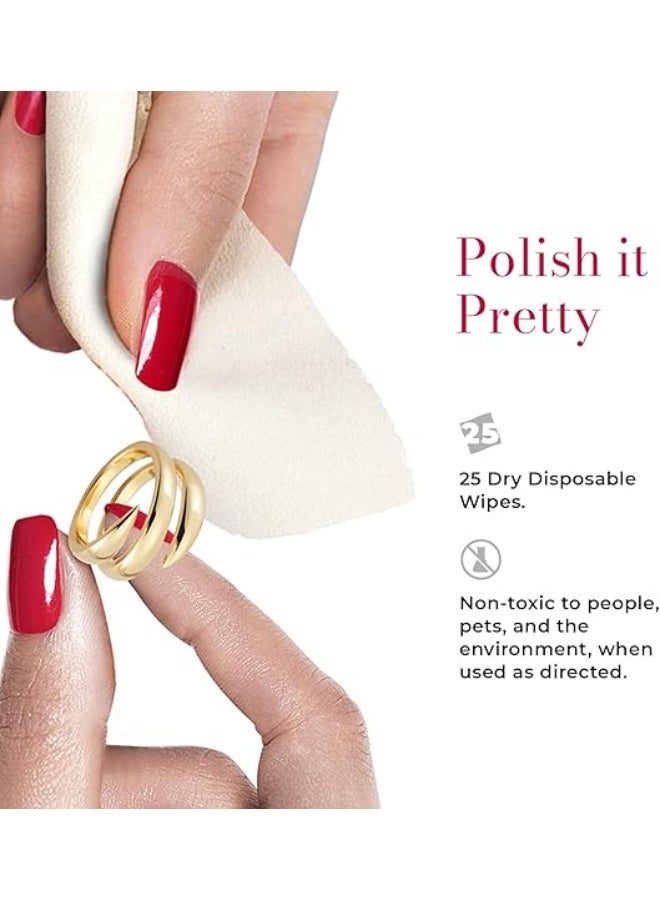 CONNOISSEURS Gold & Silver Jewelry Cleaner Wipes, 25 Count - Image 2