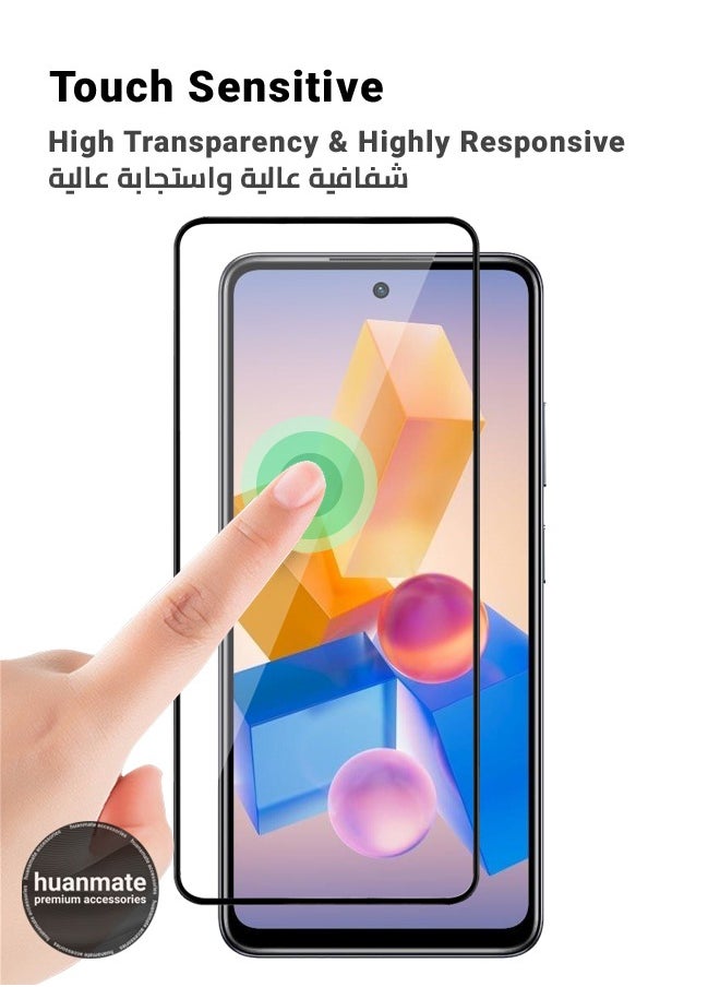 huanmate - Infinix Hot 40i Screen Protector – Premium Edge to Edge Tempered Glass, High Transparency, Delicate Touch, Anti-Explosion, Smooth Arc Edges, Easy Installation - Image 1