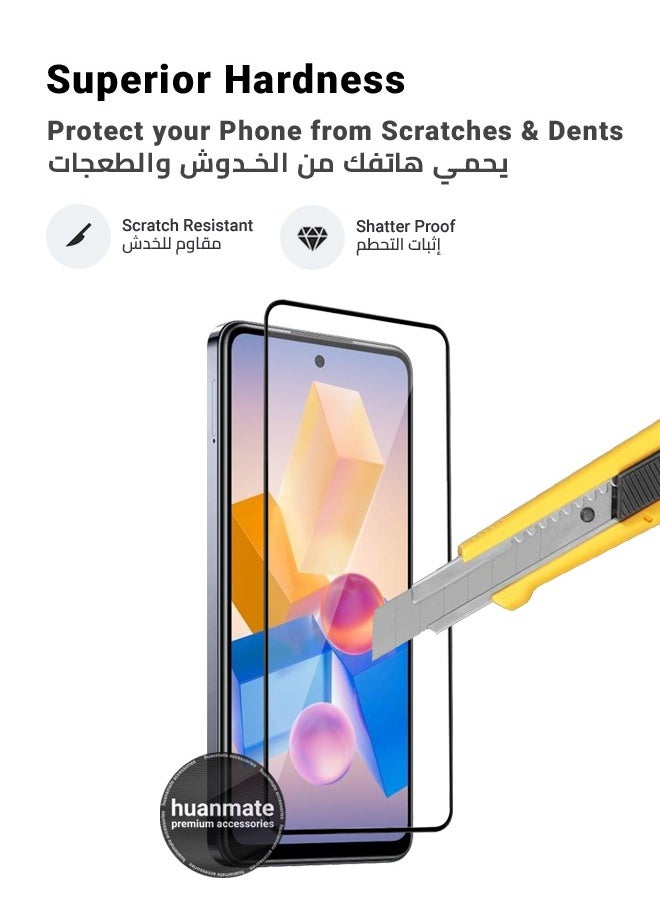 huanmate - Infinix Hot 40i Screen Protector – Premium Edge to Edge Tempered Glass, High Transparency, Delicate Touch, Anti-Explosion, Smooth Arc Edges, Easy Installation - Image 1