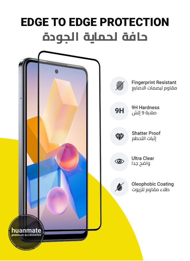 huanmate - Infinix Hot 40i Screen Protector – Premium Edge to Edge Tempered Glass, High Transparency, Delicate Touch, Anti-Explosion, Smooth Arc Edges, Easy Installation - Image 1