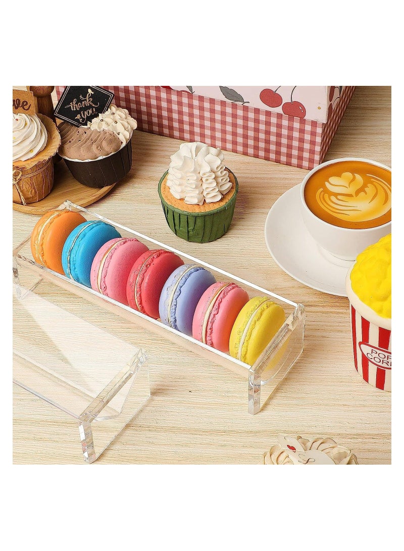 Clear Cracker Serving Tray, Acrylic Dessert Table Display Transparent Macaron Display Tray, Rectangular Cracker Holder Biscuit Dish for Party Wedding Home Party Events, 2PCS - Image 2